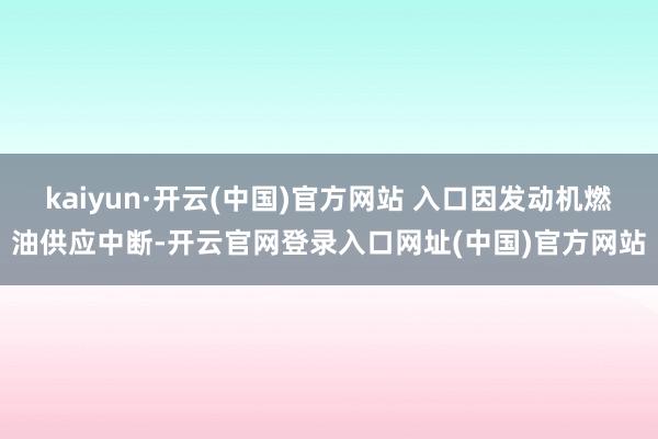 kaiyun·开云(中国)官方网站 入口因发动机燃油供应中断-开云官网登录入口网址(中国)官方网站